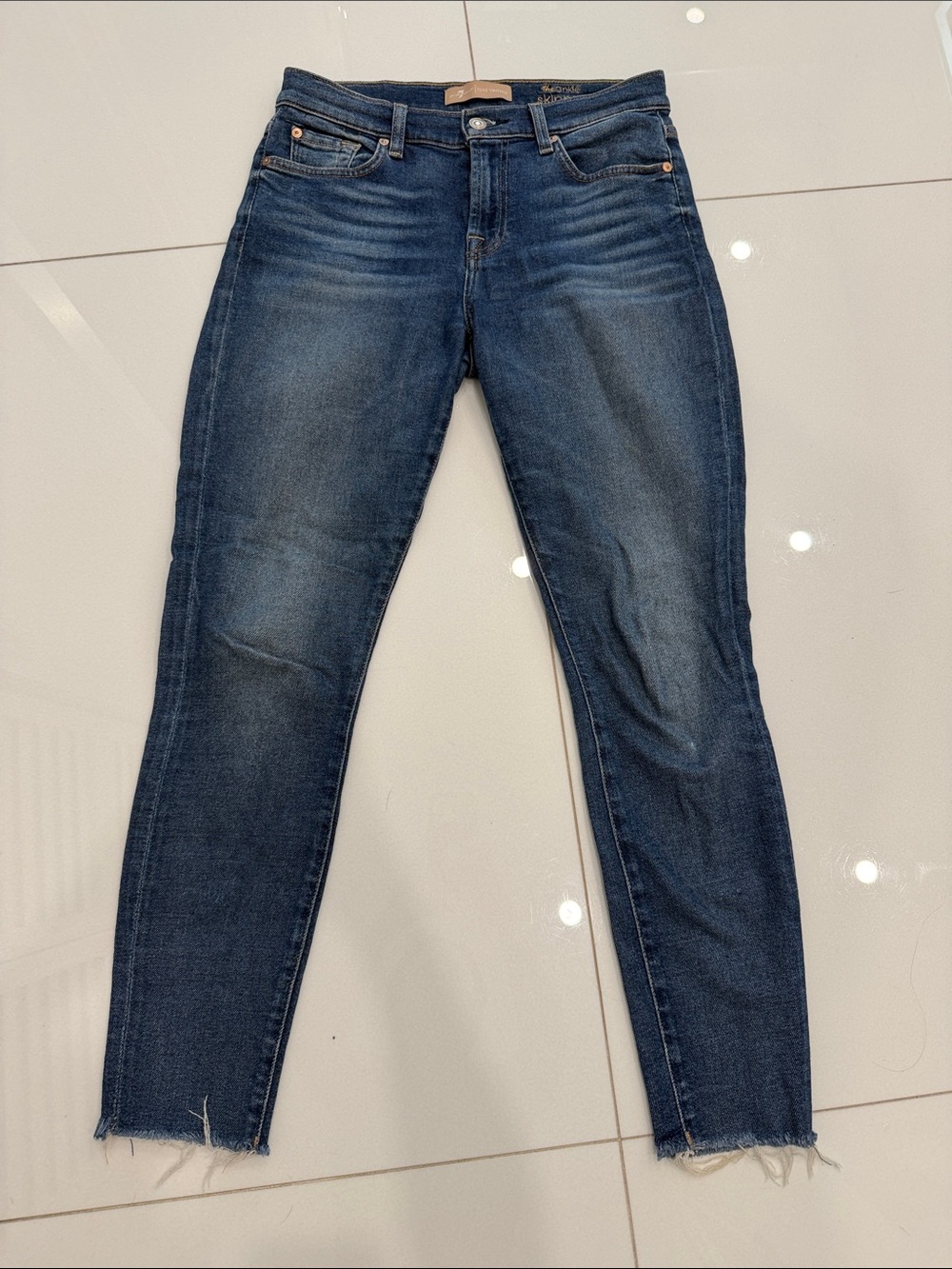 7 For All Mankind Dark Blue Skinny Jeans